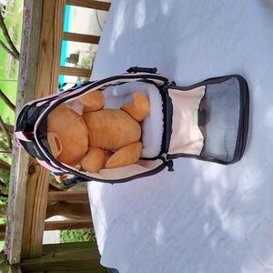 Dog or cat carrier, pink, padded bottom, zippered vents, sz S